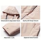 Women's Autumn and Winter Outdoor Sports Casual Warm Fleece Lined Windproof Stand Collar Jacket -