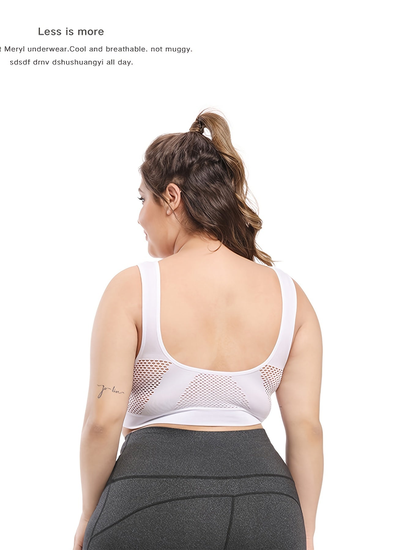 [Gentle Care] Plus Size Seamless Sports Bra for Women - Purple, Breathable Mesh Fabric, Push-Up with Removable Pads, Comfort Fit Vest Style, Sizes 36XL to 40XL, Plus Size Bra -