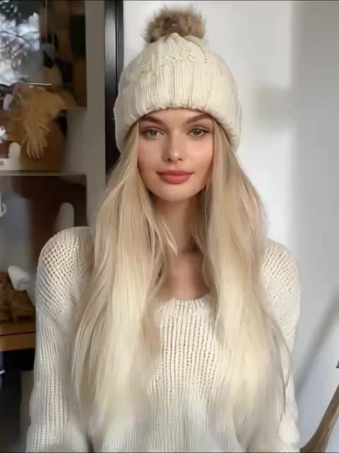 Keep warm while looking cute with this detachable apricot yarn-dyed hat wig. Featuring natural straight hair that is 16 inches long, this winter thick hat is a versatile and stylish accessory that adds a touch of charm to your winter wardrobe. -