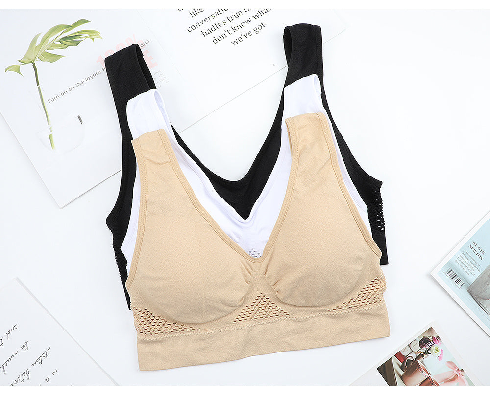 [Gentle Care] Plus Size Seamless Sports Bra for Women - Purple, Breathable Mesh Fabric, Push-Up with Removable Pads, Comfort Fit Vest Style, Sizes 36XL to 40XL, Plus Size Bra -