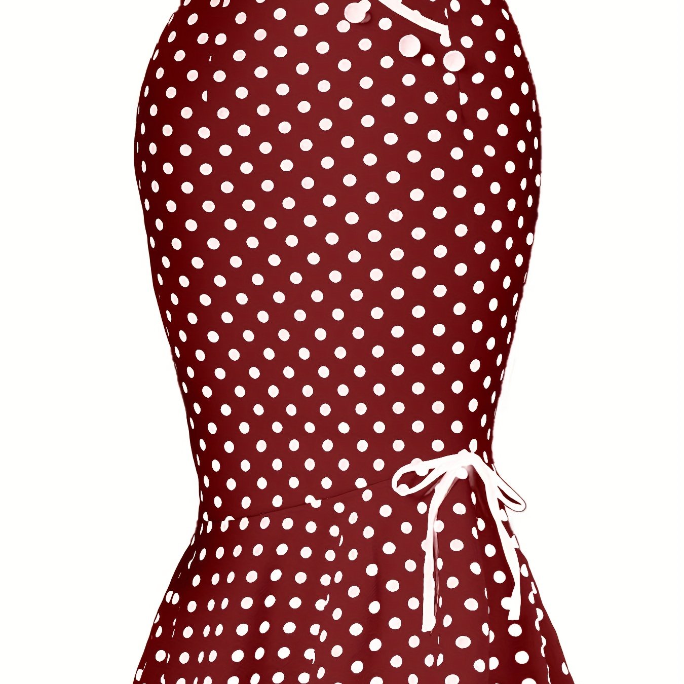 Polka Dot Bodycon Button Lace Up Skirts, Sexy Mature Fishtail Party Skirts, Women's Clothing -