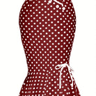 Polka Dot Bodycon Button Lace Up Skirts, Sexy Mature Fishtail Party Skirts, Women's Clothing -