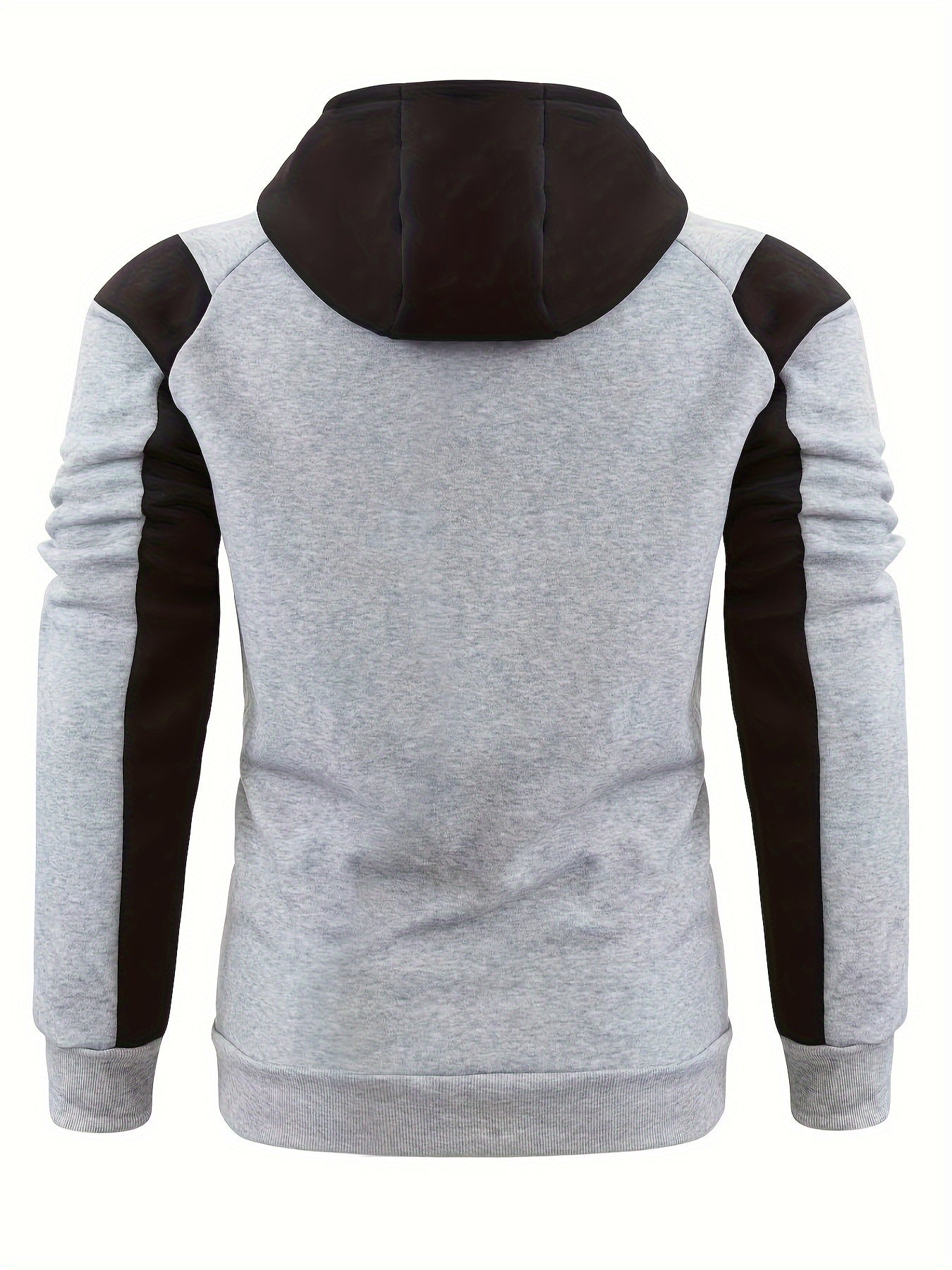 Men's Casual Color Block Zip Up Jacket With Hood - Varsity Style - Soft Fleece Lining - Perfect for Fall/Winter - Ideal Gift for Teenagers & Young Adults -