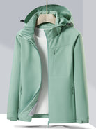 Women's Autumn and Winter Outdoor Sports Casual Warm Fleece Lined Windproof Stand Collar Jacket -