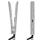 Style like a pro with this 2-in-1 professional hair straightener and curler, encrusted for that extra glam! -