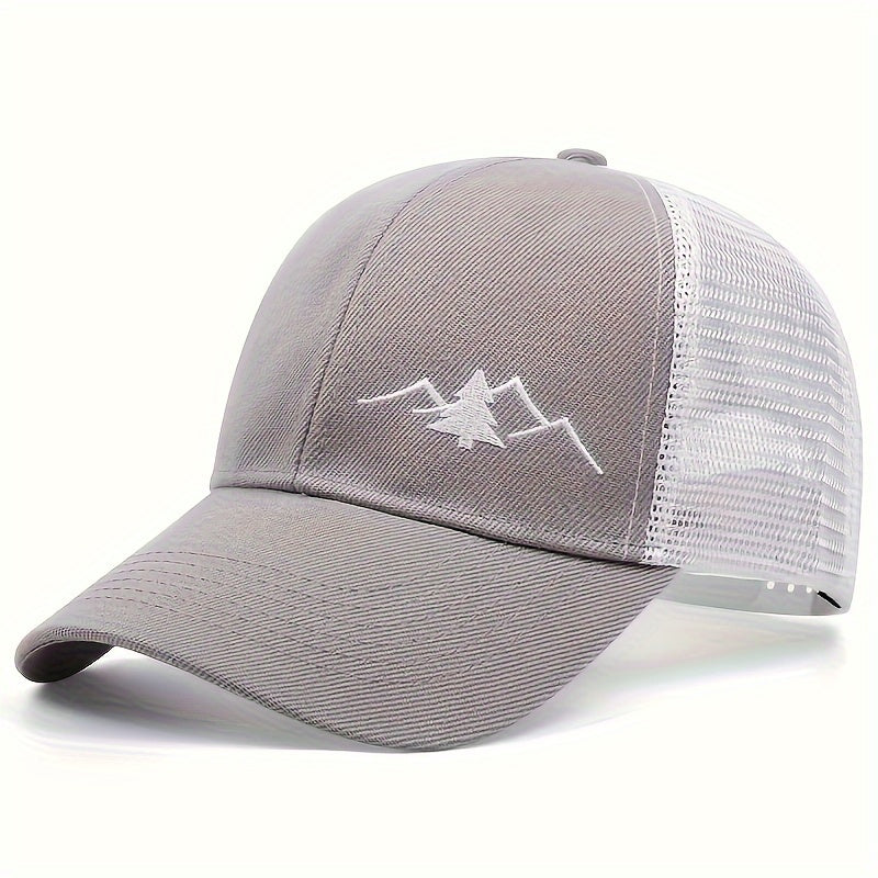 Vintage Pine Tree Embroidered Trucker Cap -