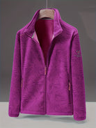 Women's Autumn and Winter Fleece Jacket, Stand Collar Cardigan, Thick Insulated Mink Fleece Outdoor Jacket Sweatshirt, Cold Weather Jacket, Outdoor Wear, Cozy Winter Top, Fleece Cardigan, Women's Cardigan, Long Sleeve Top, Ca -
