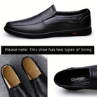 Step into comfort and safety with these men's genuine leather slip-on, slip-resistant shoes! -