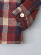 Dress him up in style with this boy's casual plaid button-up shirt and ripped denim pants set—cool and comfy! -