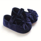 Baby Girls Mary Jane Flats With Bowknot First Walker Shoes Crib Shoes Princess Wedding Party Christmas Dress Shoes -