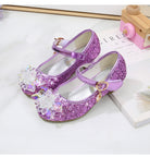 Girls' Elsa Princess High Heel Pumps - Sparkling Glitter Block Heel Shoes with Floral Embellishments, Lightweight Faux Cover for Spring & Fall, Weddings, Parties, Casual Wear, Shoes for Girls, Wedding Guest Shoes, Elegant Sho -