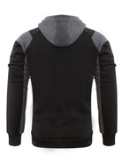 Men's Casual Color Block Zip Up Jacket With Hood - Varsity Style - Soft Fleece Lining - Perfect for Fall/Winter - Ideal Gift for Teenagers & Young Adults -