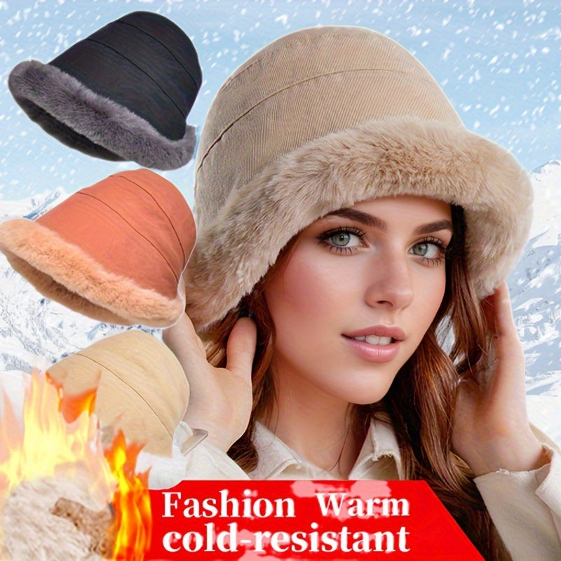 Stay warm and cozy in style with this winter thermal bucket hat! -