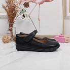 Girls' Black Mary Jane Shoes with Bow Detail - Non-Slip Synthetic Faux, Ideal for Performances & School Uniforms -