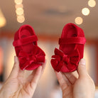 Baby Girls Mary Jane Flats With Bowknot First Walker Shoes Crib Shoes Princess Wedding Party Christmas Dress Shoes -