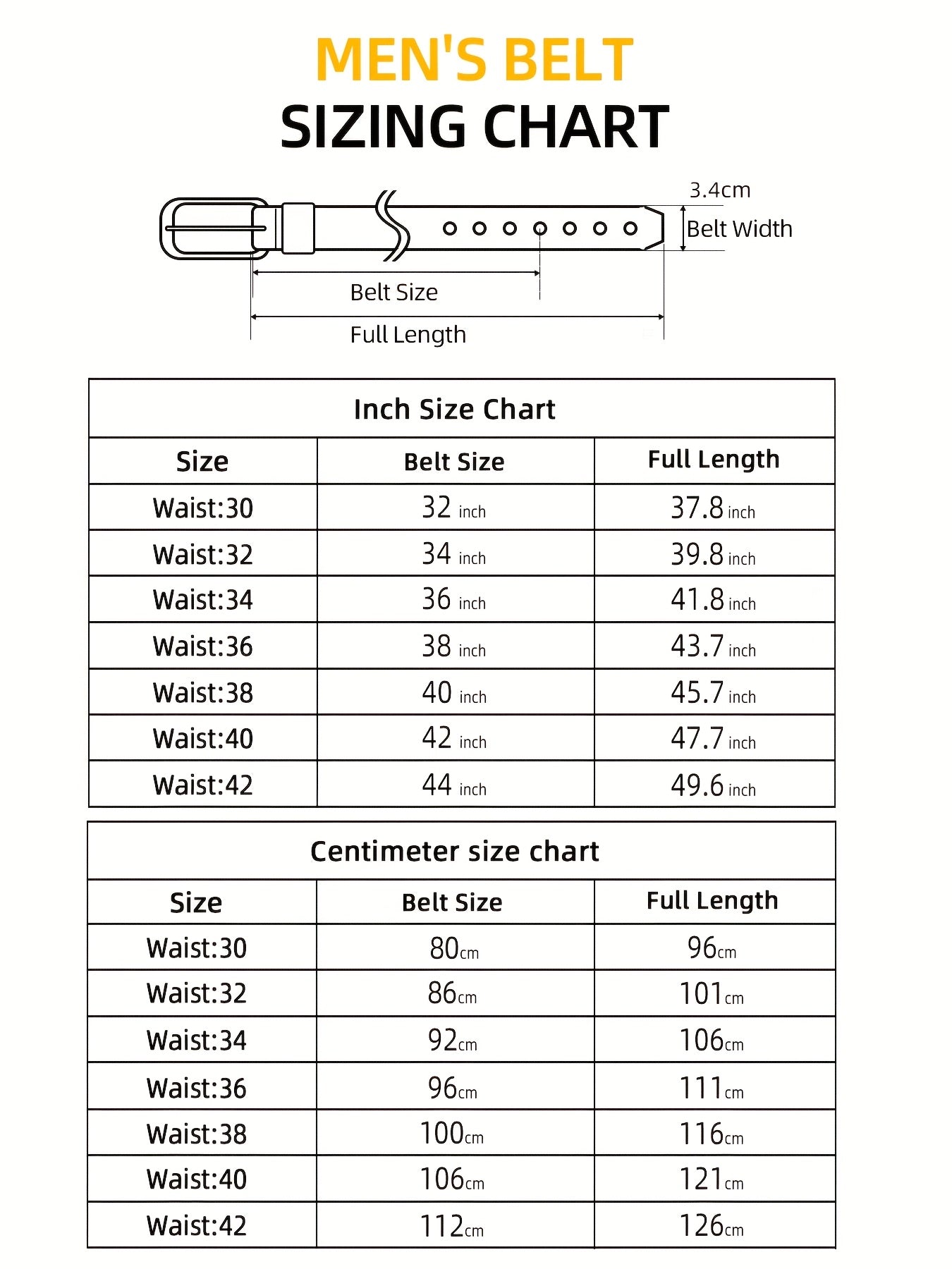 Men's Leather Belt, Fashion & Classic Casual Belt with Single Prong Buckle for Jeans, Pants, Work And Business, Gift for Dad & Husband -