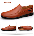 Step into comfort and safety with these men's genuine leather slip-on, slip-resistant shoes! -