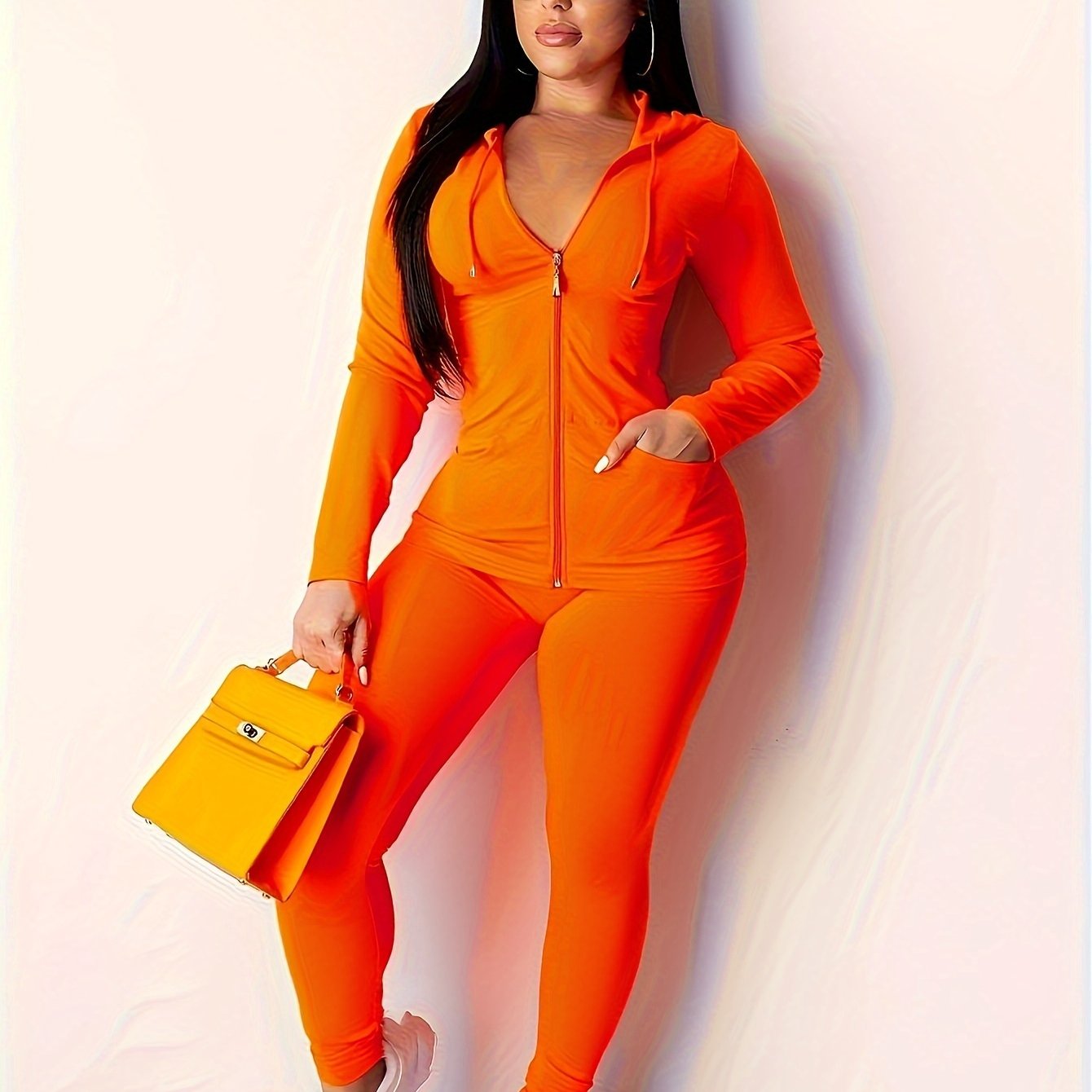 Targeted Women'S Pants Set Two Piece Set Women Festival Fall Winter Top+Pant Sweat Suits Neon 2pcs Outfits Matching Sets -